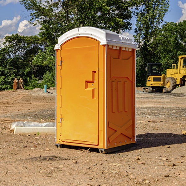 how often are the porta potties cleaned and serviced during a rental period in Pecks Mill